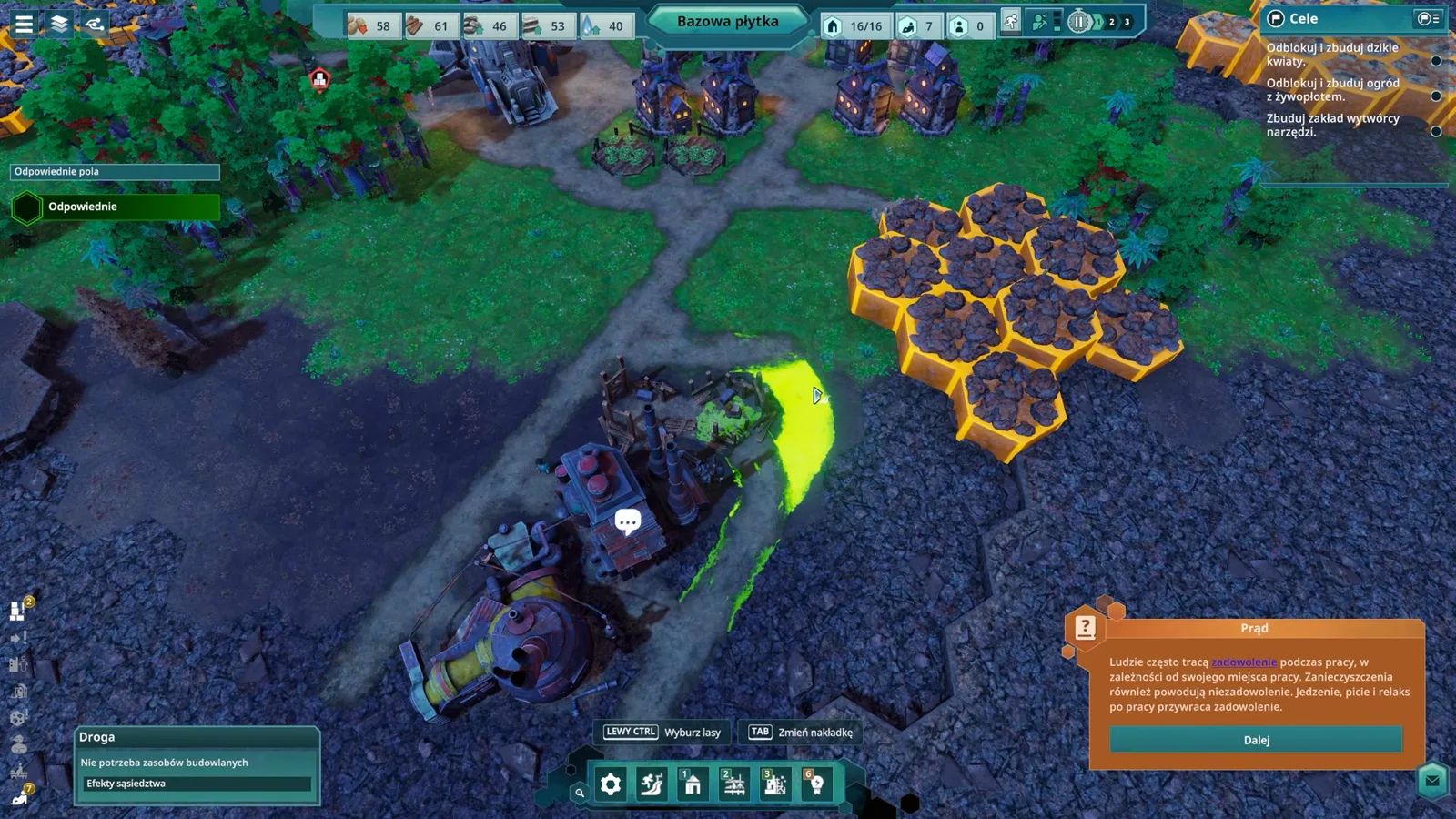 Housing cluster with floating heart happiness icons in Beyond These Stars settlement