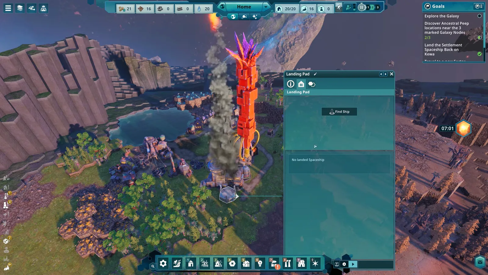 Hexagonal tactical map view highlighting the Thermal Spire and surrounding terrain