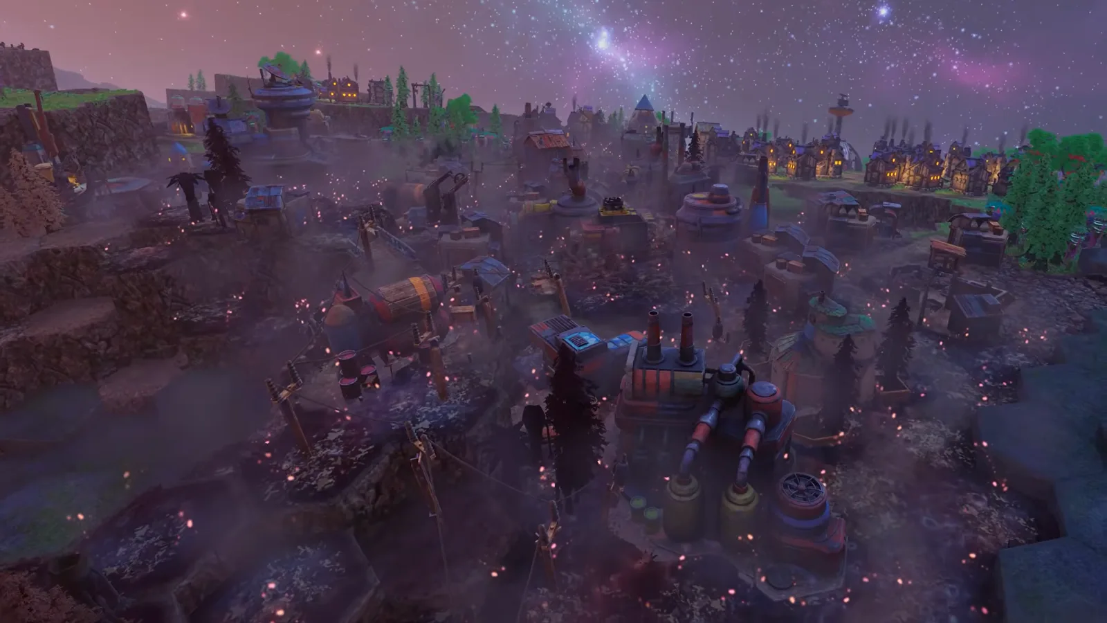 Chemical production tree with purple and green reagent vials in Beyond These Stars